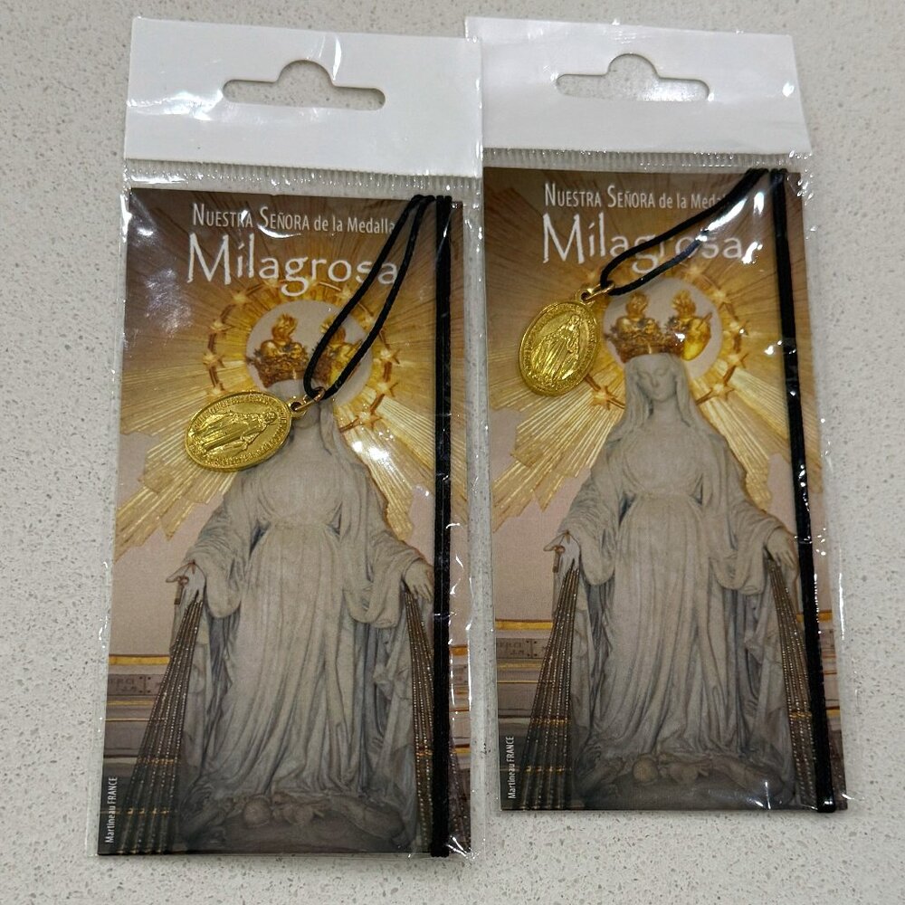Two Milagrosa de la Medalla Virgin Mary Necklaces